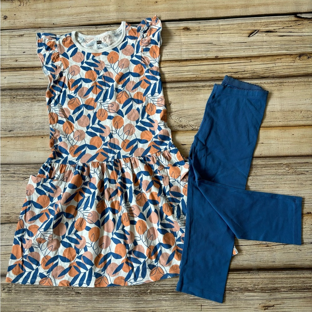 Tea Collection orange dress capris set side 8
